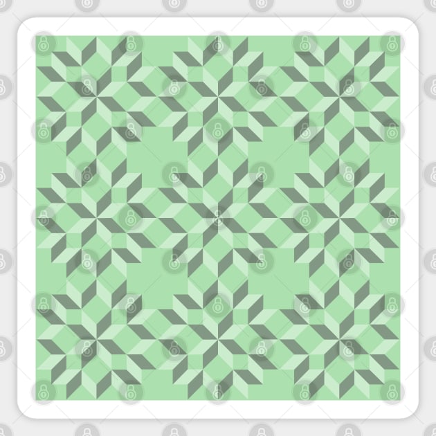 Celadon Carpenters Wheel Patchwork Pattern Sticker by Nuletto